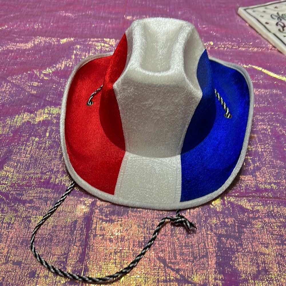 Red, White and blue cowboy hat brand new never worn